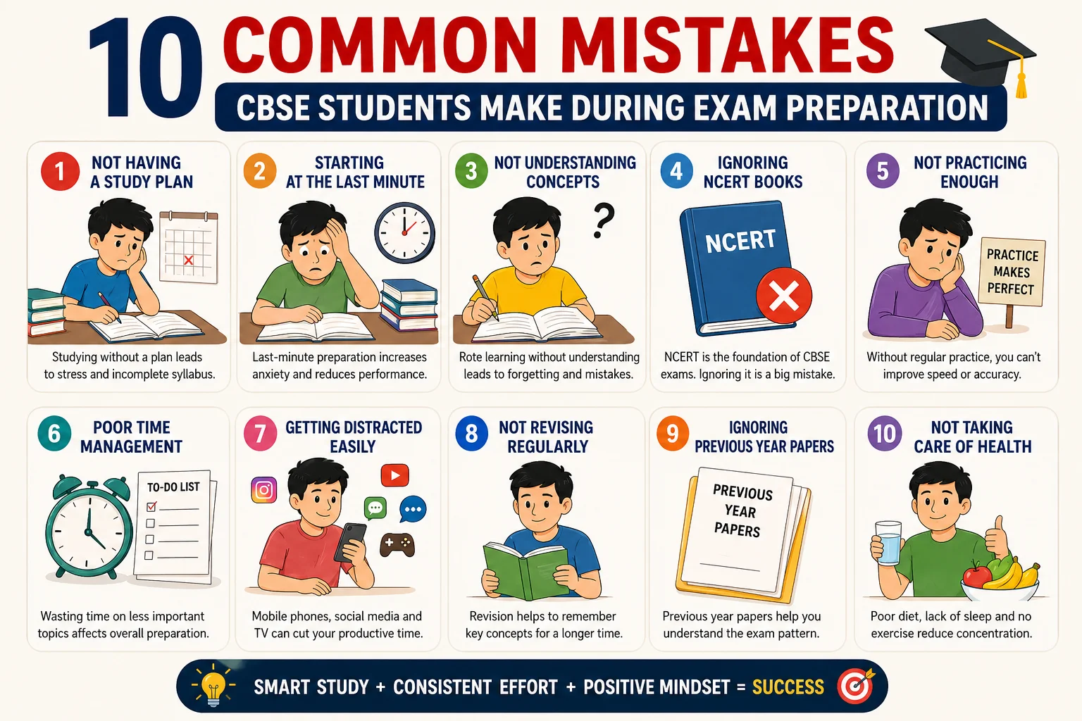 10 Common Mistakes CBSE Students Make During Exam Preparation