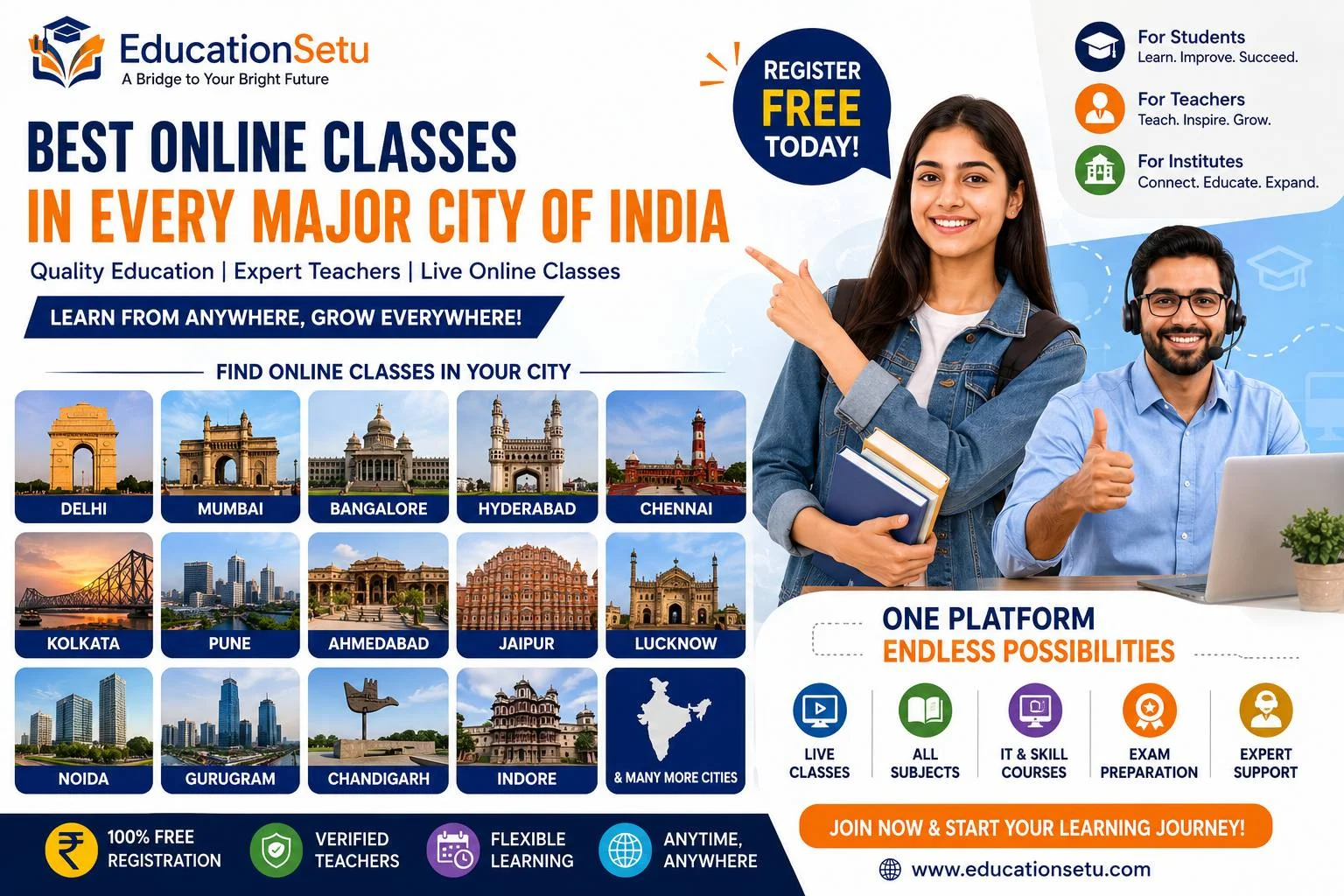Best Online Classes in India – Find Expert Teachers in Delhi, Mumbai, Bangalore, Hyderabad & All Major Cities
