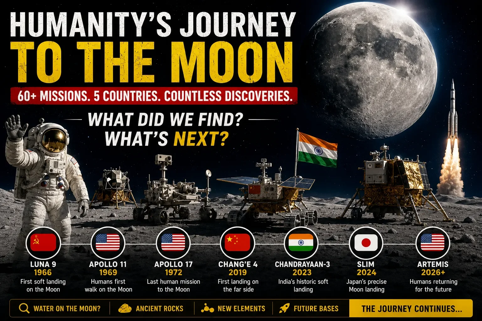 Moon Missions: How Many Have Reached the Moon, Who Sent Them, and What Did We Discover?